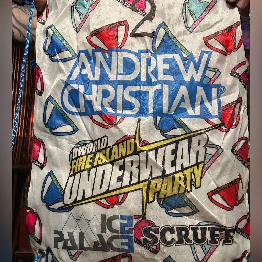 Andrew Christian Colorful Underwear Party drawstring bag